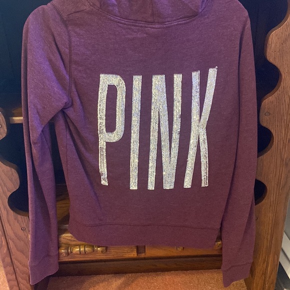 VS PINK Sequin Zippered Hoodie sz Small - Picture 6 of 7